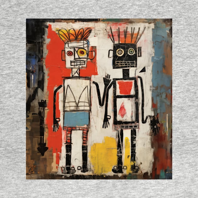 Basquiat Tarot Card The Lovers Abstract Painting by TeeTrendz